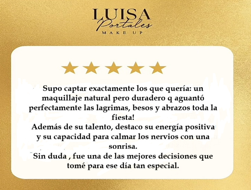 Reseña Google maquillaje boda Luisa Portales